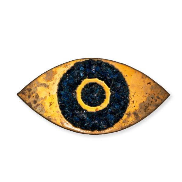 epoxy with k gold pigment powder eye with blue crystal